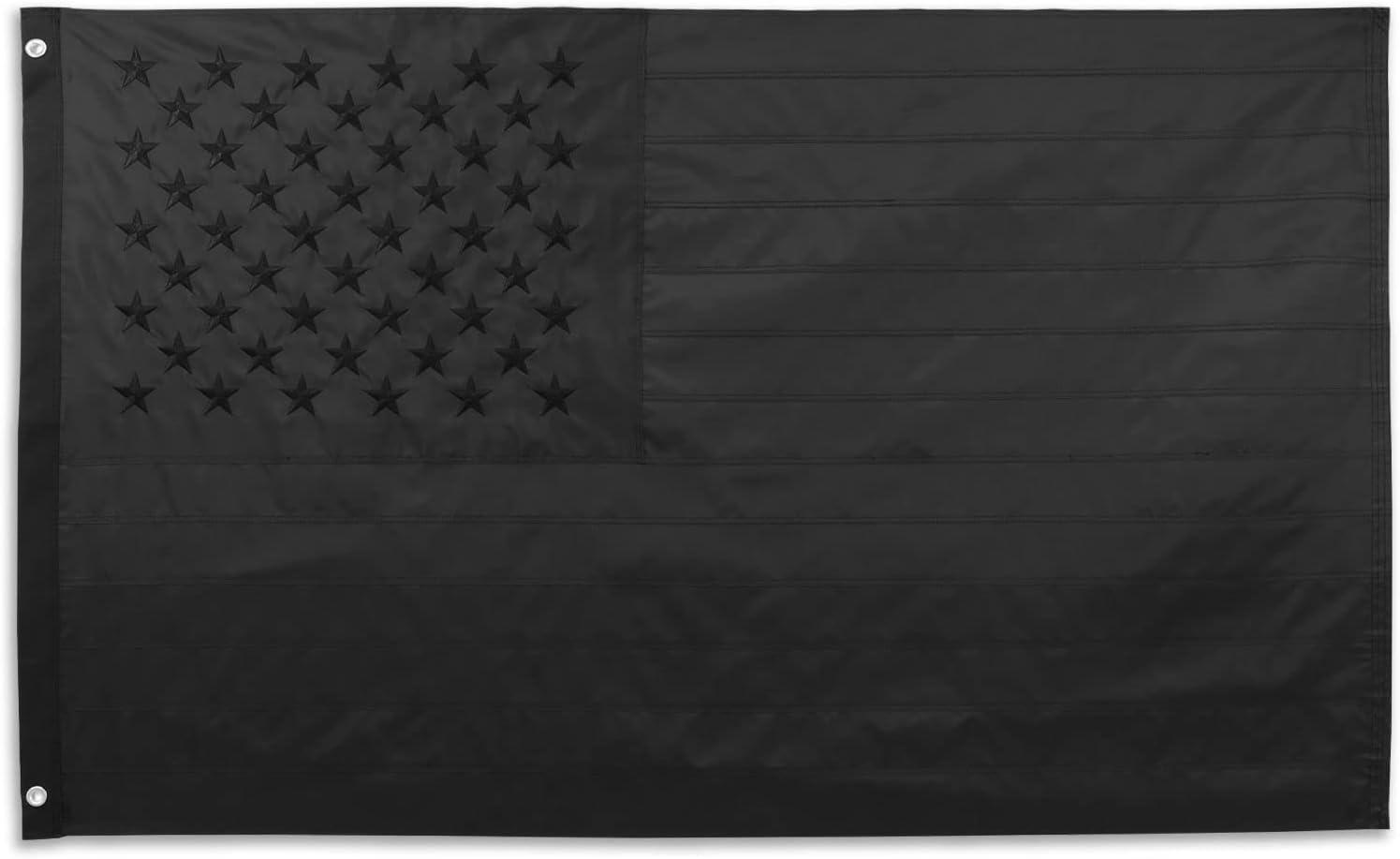 Embroidered All Black American Flag - Flags & Freedom Co.