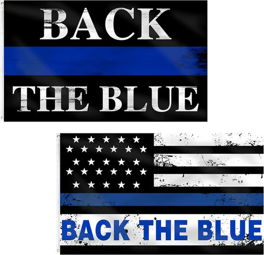 [2 Pack] Back the Blue Banner Flag - Flags & Freedom Co.